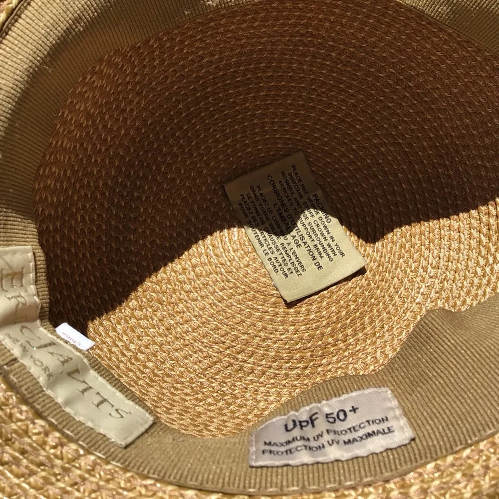 Eric Javits Wide Brimmed Hampton Patented “Squishee” Straw Sun Hat with UPF 50 - Picture 6 of 12